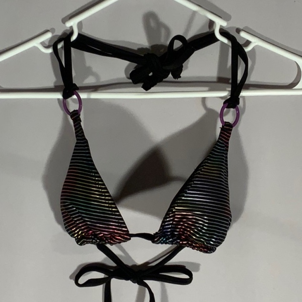 Heat Rainbow Stripe Swimsuit Top